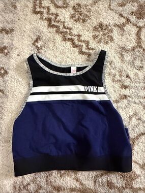 PINK Victoria's Secret Navy, Black & White Athletic Crop Tank